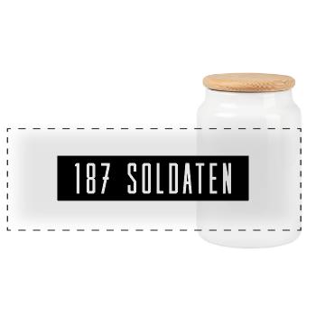 187 soldaten - Panorama Keksdose mit Holzdeckel - Weiß - Vorne