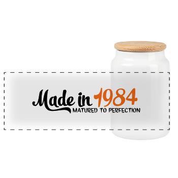 1984 - Boîte à biscuits avec couvercle en bois - blanc - Devant