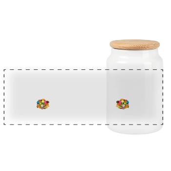 Coffin Yes, I do, funny saying bachelor party, marriage - Panoramic Cookie Jar with Wooden Lid - white - Front