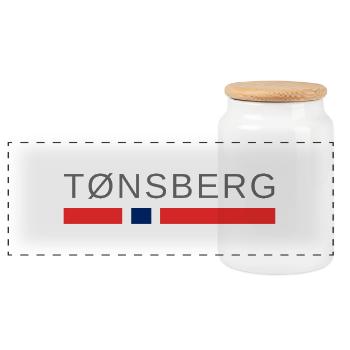Tonsberg Norvège - Boîte à biscuits avec couvercle en bois - blanc - Devant