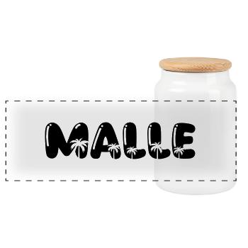 Malle Palmen - Boîte à biscuits avec couvercle en bois - blanc - Devant