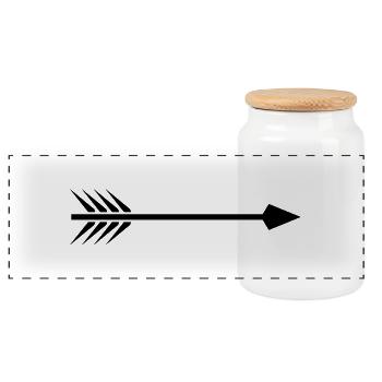 Arrow - Panoramic Cookie Jar with Wooden Lid - white - Front