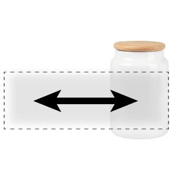 arrows - Panoramic Cookie Jar with Wooden Lid - white - Front