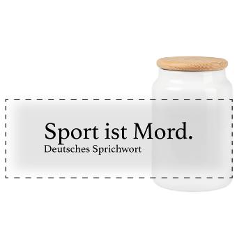 Sport ist Mord. - Panorama Keksdose mit Holzdeckel - Weiß - Vorne