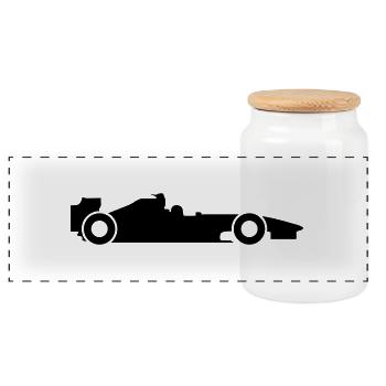 Formule 1 - Boîte à biscuits avec couvercle en bois - blanc - Devant