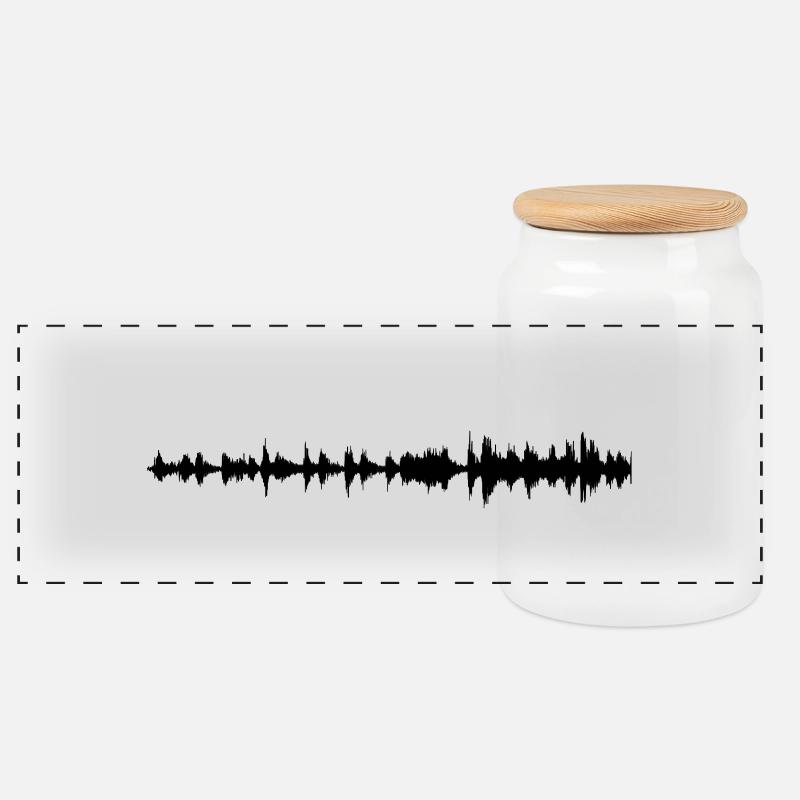 Waveform - Panorama Keksdose mit Holzdeckel - Weiß