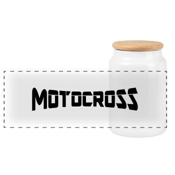 motocross - Panorama Keksdose mit Holzdeckel - Weiß - Vorne