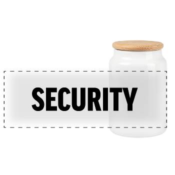 Security - Panoramic Cookie Jar with Wooden Lid - white - Front
