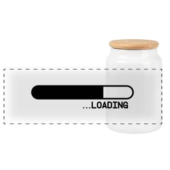 loading__f1 - Panoramic Cookie Jar with Wooden Lid - white - Front