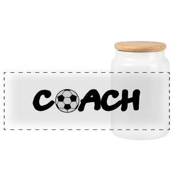 coach - Panoramic Cookie Jar with Wooden Lid - white - Front