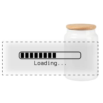Loading... - Panoramic Cookie Jar with Wooden Lid - white - Front