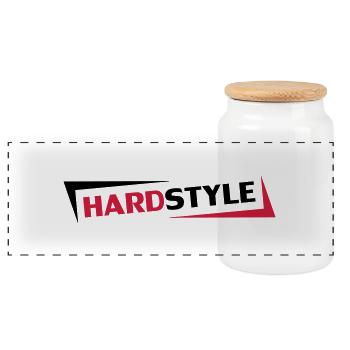 Hardstyle - Panorama Keksdose mit Holzdeckel - Weiß - Vorne