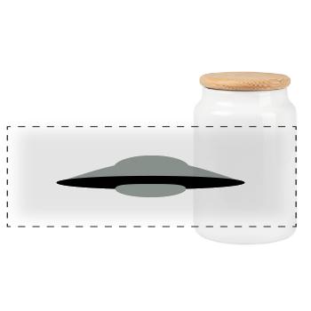 Ufo Untertasse Alien Ausserirdische Weltall 2c - Panorama Keksdose mit Holzdeckel - Weiß - Vorne