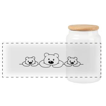 3 Bears - Panorama Keksdose mit Holzdeckel - Weiß - Vorne