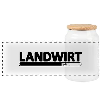 Landwirt // Landwirtin // Bauer //Berufsausbildung - Panorama Keksdose mit Holzdeckel - Weiß - Vorne