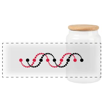 DNA Helix Spirale Kornkreis Schlange Frequenz DNS - Panorama Keksdose mit Holzdeckel - Weiß - Vorne