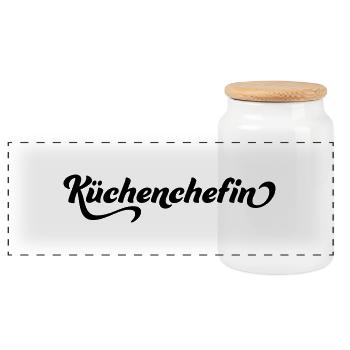 Kochen - Panorama Keksdose mit Holzdeckel - Weiß - Vorne