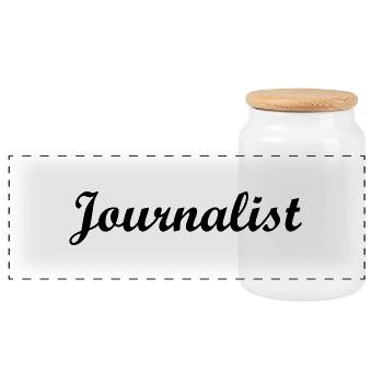 Journalist - Panoramic Cookie Jar with Wooden Lid - white - Front