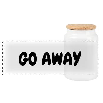 Go away - Humor - Funny - Joke - Friend - Boîte à biscuits avec couvercle en bois - blanc - Devant