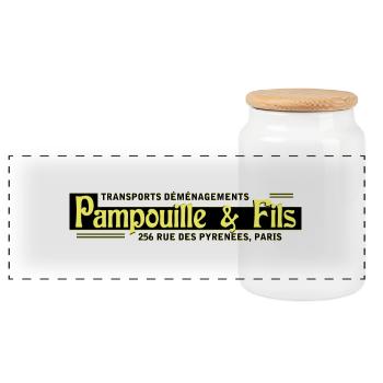 pampouille & fils - Boîte à biscuits avec couvercle en bois - blanc - Devant