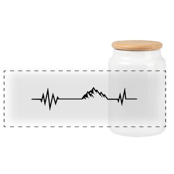 mountain pulse - Panorama Keksdose mit Holzdeckel - Weiß - Vorne