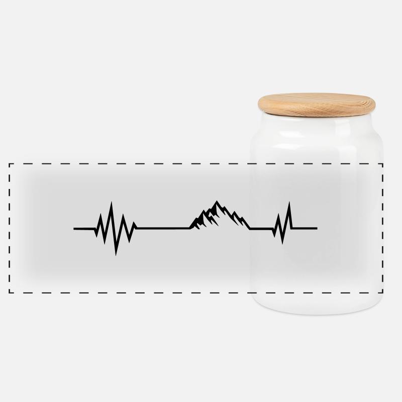 mountain pulse - Panorama Keksdose mit Holzdeckel - Weiß
