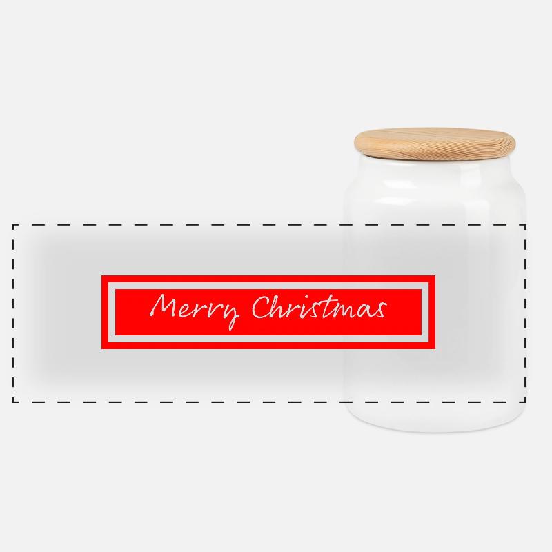Merry Christmas - Panorama Keksdose mit Holzdeckel - Weiß