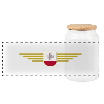 Malta T-Shirt – Für Insel-Fans - Panorama Keksdose mit Holzdeckel - Weiß - Vorne