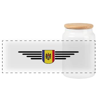 Moldau T-Shirt – Stolz auf Moldawien - Panorama Keksdose mit Holzdeckel - Weiß - Vorne