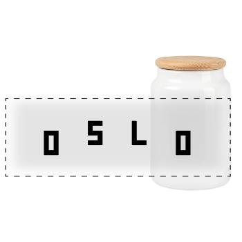 Oslo - Panorama Keksdose mit Holzdeckel - Weiß - Vorne