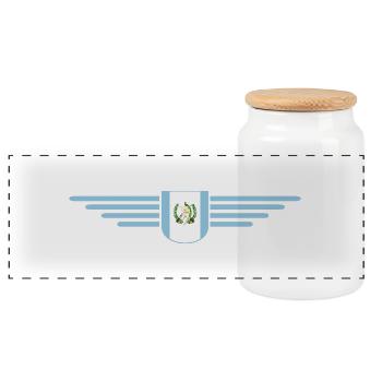 I Love Guatemala, Style Design T-Shirt - Panoramic Cookie Jar with Wooden Lid - white - Front