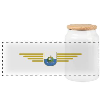 I Love San Marino, Elegance Style Design T-Shirt - Panoramic Cookie Jar with Wooden Lid - white - Front