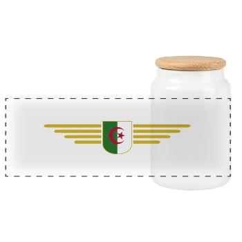 Algeria Design – Fierté de l’Afrique du Nord - Boîte à biscuits avec couvercle en bois - blanc - Devant