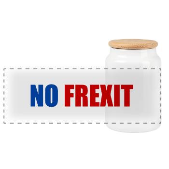 No frexit - Boîte à biscuits avec couvercle en bois - blanc - Devant