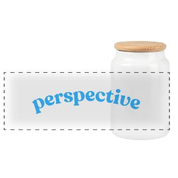 Perspective - Panoramic Cookie Jar with Wooden Lid - white - Front