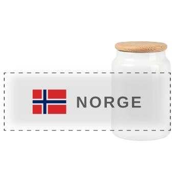 Norwegen - Panorama Keksdose mit Holzdeckel - Weiß - Vorne