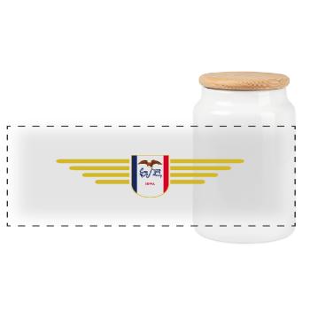 Iowa Fan T-Shirt – Your State! - Panoramic Cookie Jar with Wooden Lid - white - Front