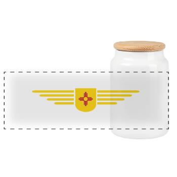 New Mexico Fan T-Shirt – a must-have for fans! - Panoramic Cookie Jar with Wooden Lid - white - Front