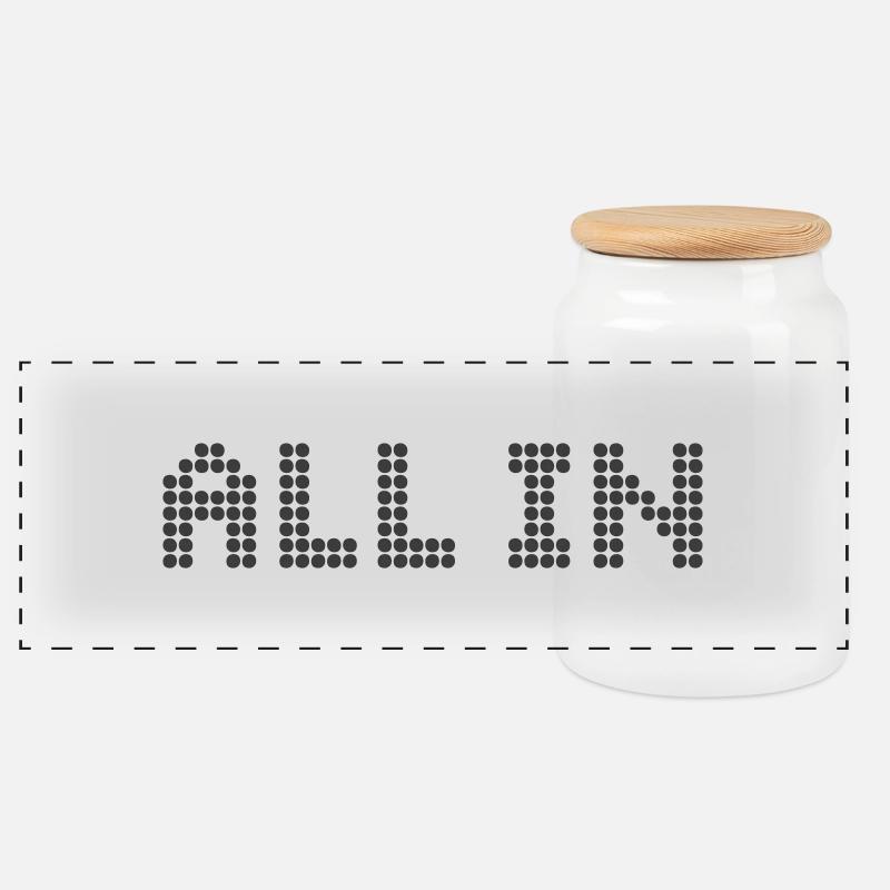 ALL IN - Alles oder nichts - Panorama Keksdose mit Holzdeckel - Weiß