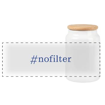 Hashtag nofilter / #nofilter - Boîte à biscuits avec couvercle en bois - blanc - Devant