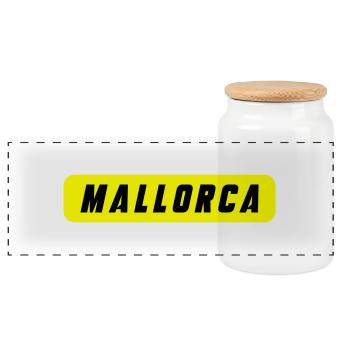 Mallorca - Panorama Keksdose mit Holzdeckel - Weiß - Vorne