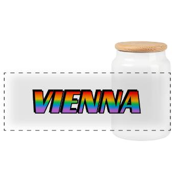 MOIS DE LA FIERTÉ LGBTH À VIENNE - Boîte à biscuits avec couvercle en bois - blanc - Devant