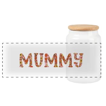 Mummy Love - Geschenkidee - Geschenk - Panorama Keksdose mit Holzdeckel - Weiß - Vorne