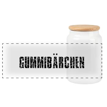 Gummibärchen - Panorama Keksdose mit Holzdeckel - Weiß - Vorne