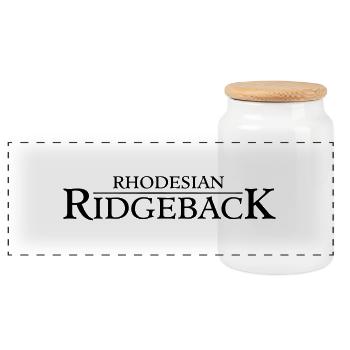 Rhodesian Ridgeback - Panorama Keksdose mit Holzdeckel - Weiß - Vorne