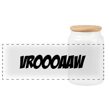 Vroooaaw - Boîte à biscuits avec couvercle en bois - blanc - Devant