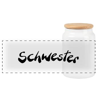 Schwester - Panorama Keksdose mit Holzdeckel - Weiß - Vorne