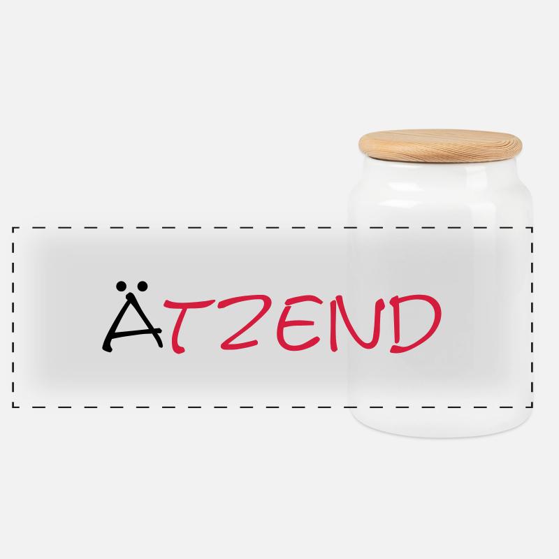 Ätzend - Panorama Keksdose mit Holzdeckel - Weiß