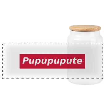Pupupupute - Boîte à biscuits avec couvercle en bois - blanc - Devant