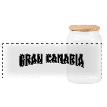 Gran Canaria - Panorama Keksdose mit Holzdeckel - Weiß - Vorne